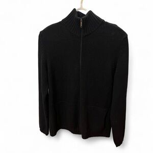 Vintage Max Mara Weekend Virgin Wool Zip up jacket sweater black M Italy